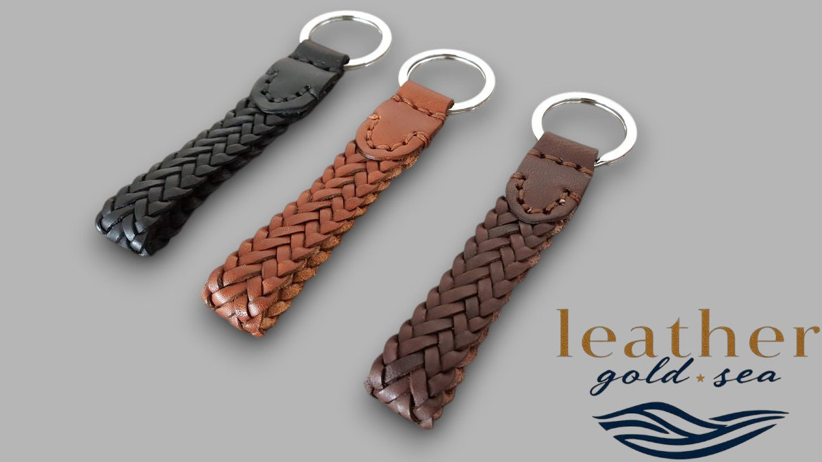 leather keychain fob
