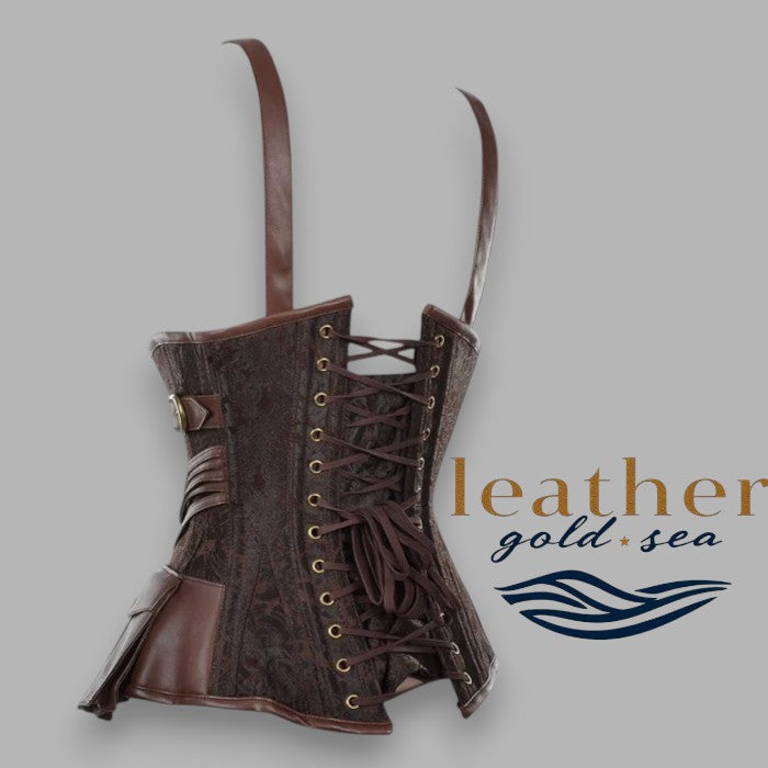 genuine leather corset