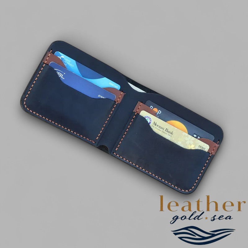 black and red leather wallet