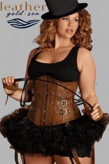 leather underbust corset