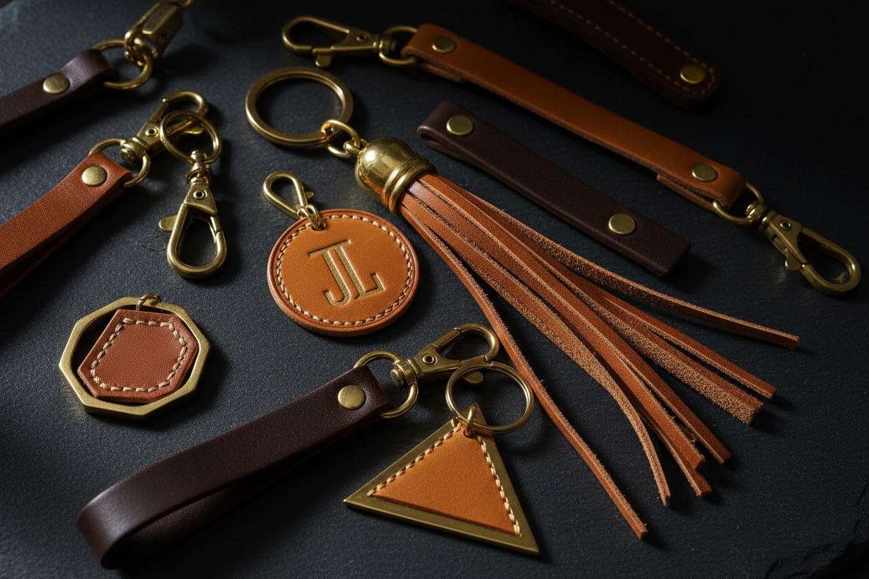 personalized leather keychain