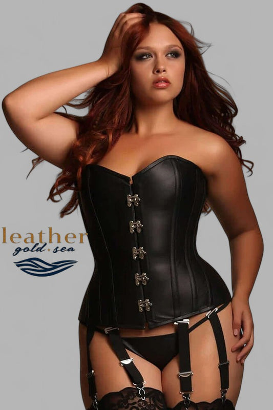 black leather lingerie