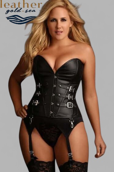 leather overbust corset