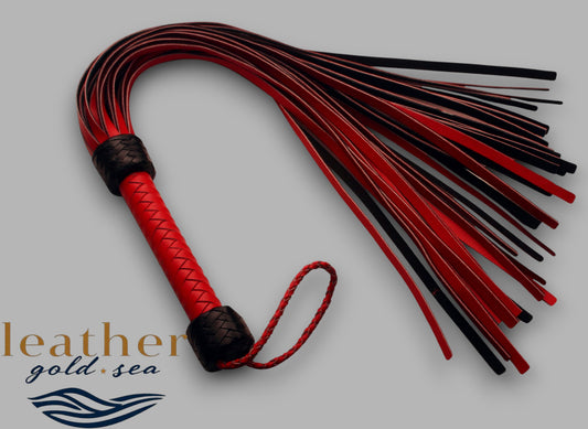 black leather flogger