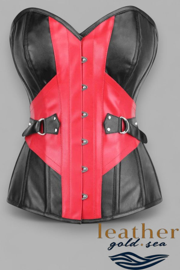 Red Leather Corset Top