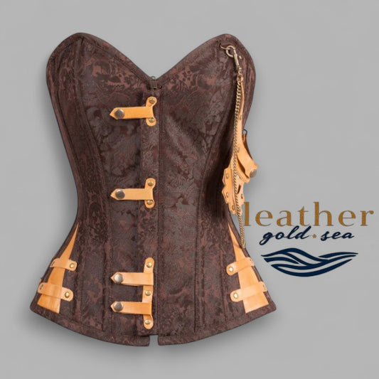 brown corset leather