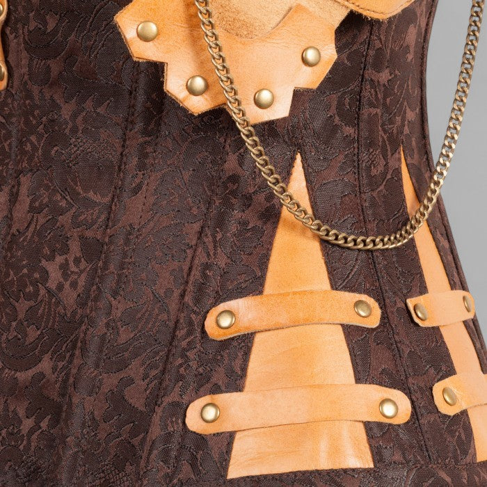 leather brown corset