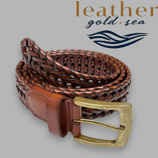 braided leather belt