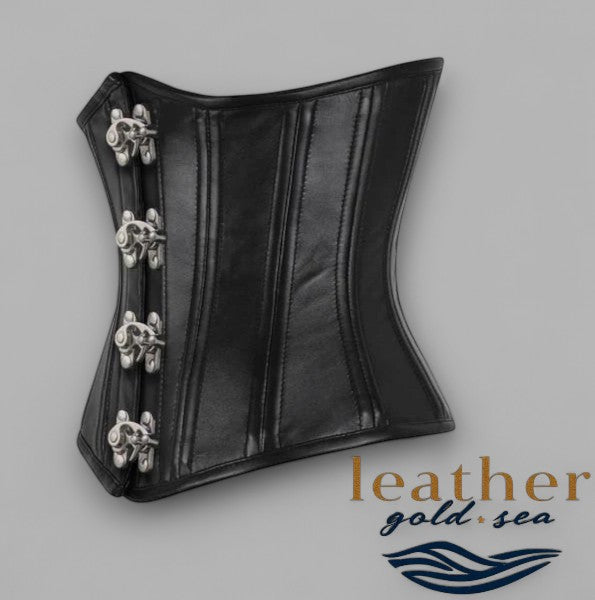 leather underbust corset