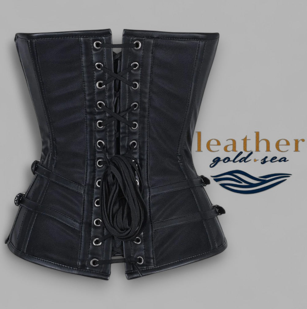 genuine leather corset