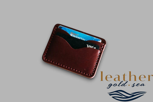 Leather Credit Card Wallet - Handmade Brown
