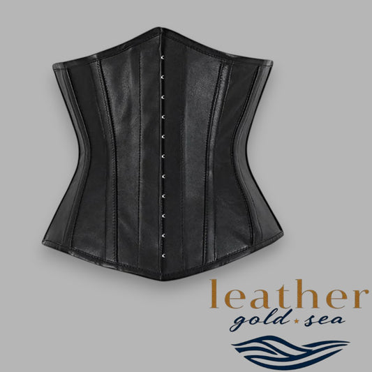 leather underbust corset