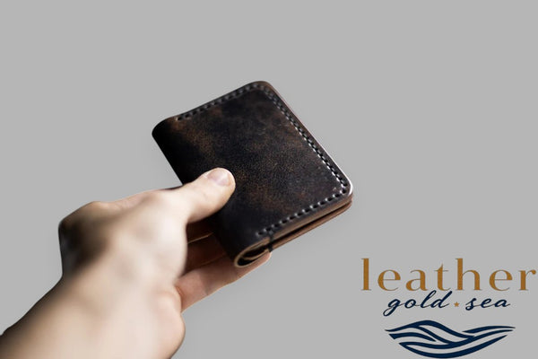 Italian Wallets for Men - Premium Handmade Dark Brown – Leather Gold Sea