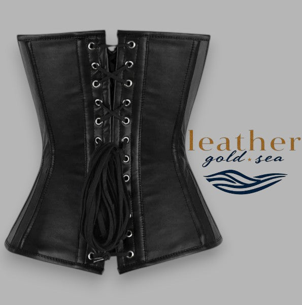 leather underbust corset