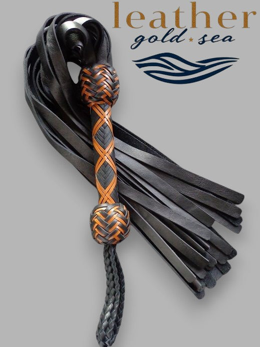 black leather flogger
