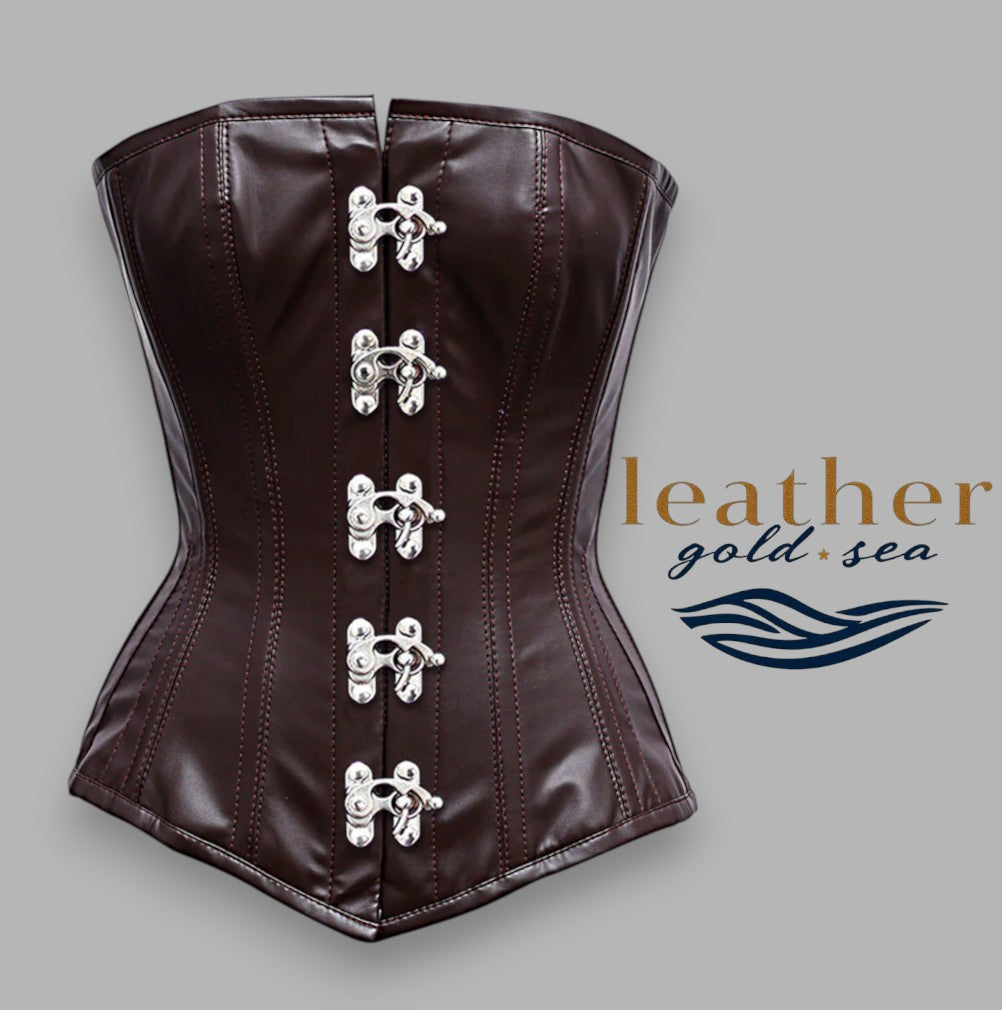 brown corset leather