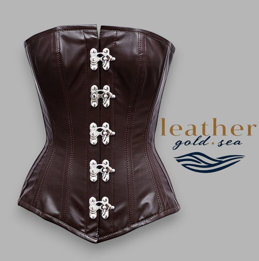 brown corset leather