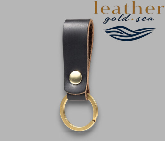 black leather keychan