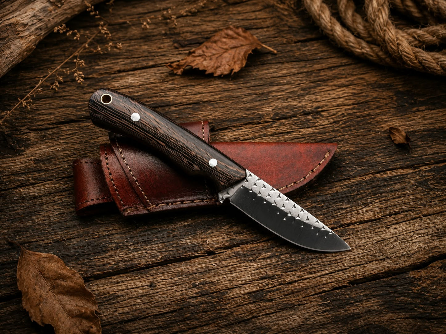 Belt Knife with Sheath – Handmade Rasp Steel Cowboy Knife