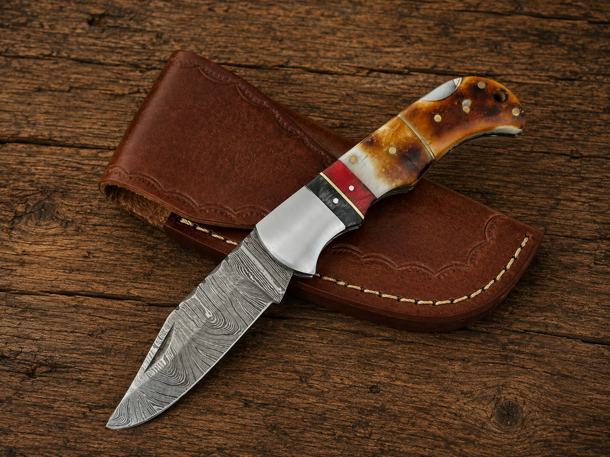 Damascus Steel Pocket Knife