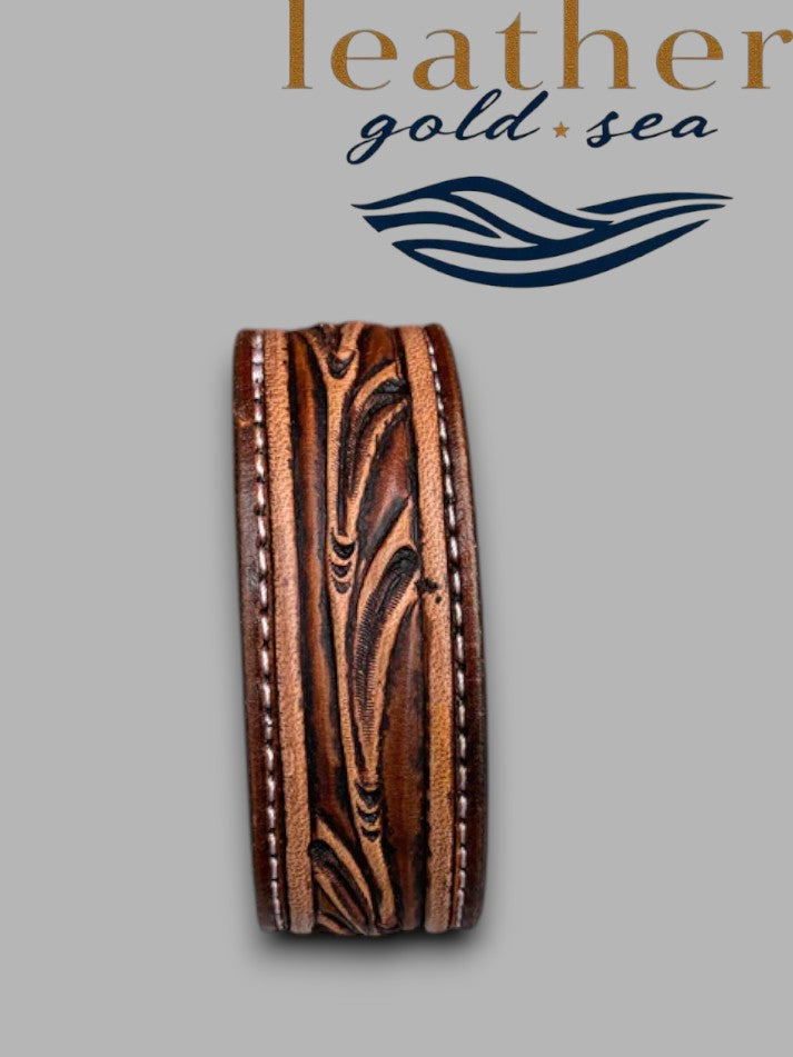 Hand Tooled Leather Cuff Bracelet