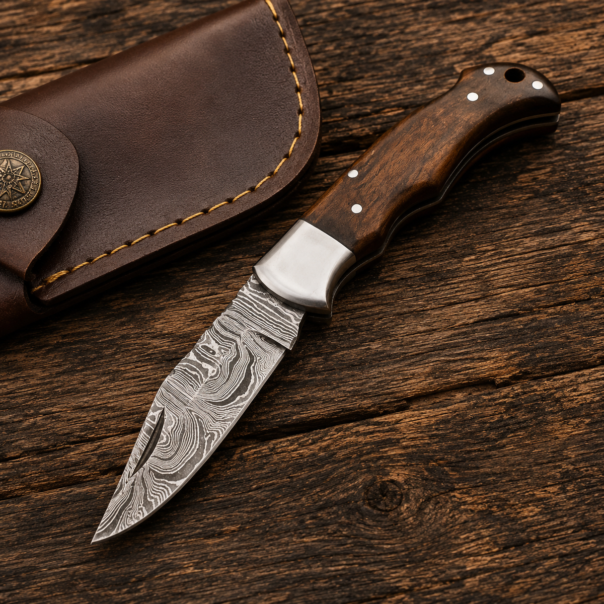 Handcraft Damascus Steel Pocket Knife | Handmade Knife