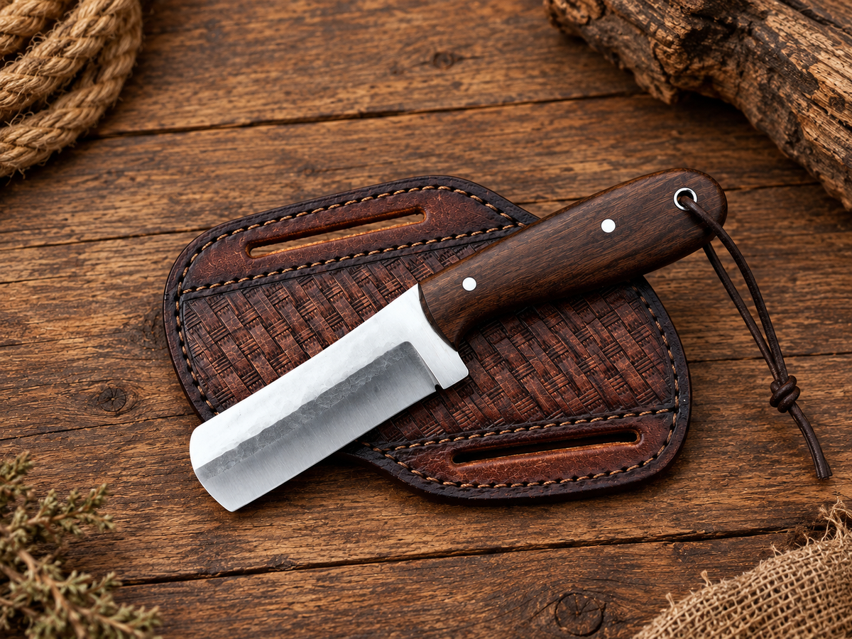 Handmade Bull Knife with High-Carbon Rasp Steel Blade