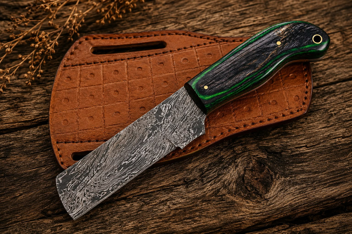Handmade Damascus Steel Bull Cutter Knife