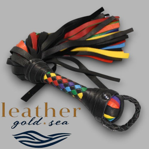 black leather flogger