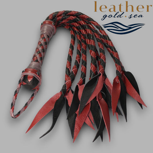 black leather flogger