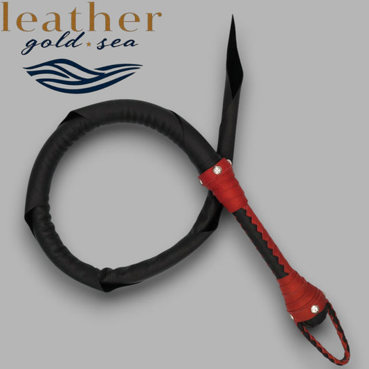 black leather flogger