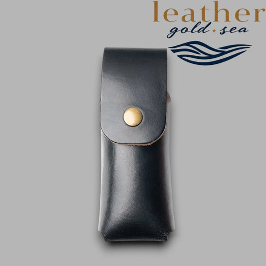 Custom Leather Knife Sheath – Handmade Black