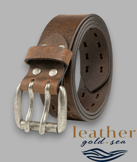 Wide Leather Belt brown