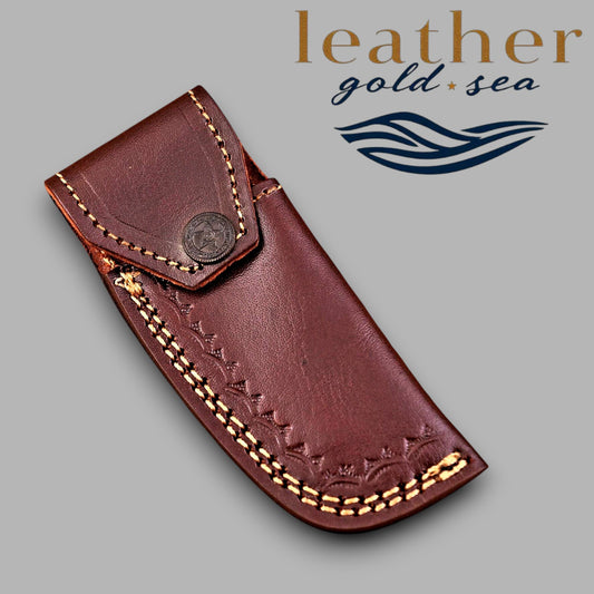 Folding knife leather sheath