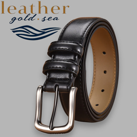 Black and Silver Buckle Belt