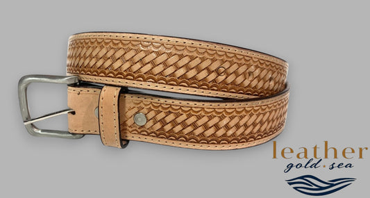 basketweave Leather Belt 