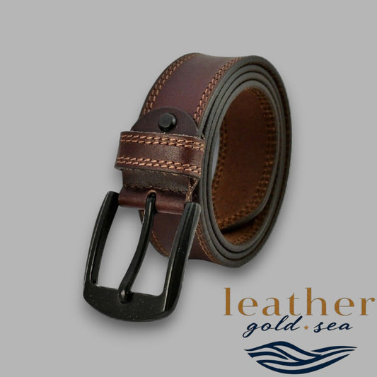 wide Leather Belt brown